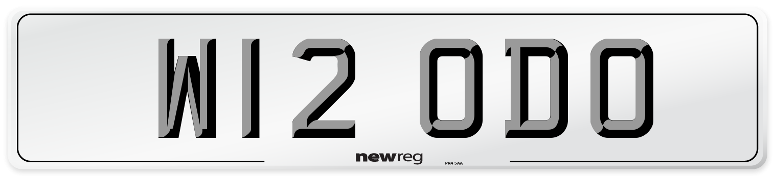 W12 ODO Number Plate from New Reg